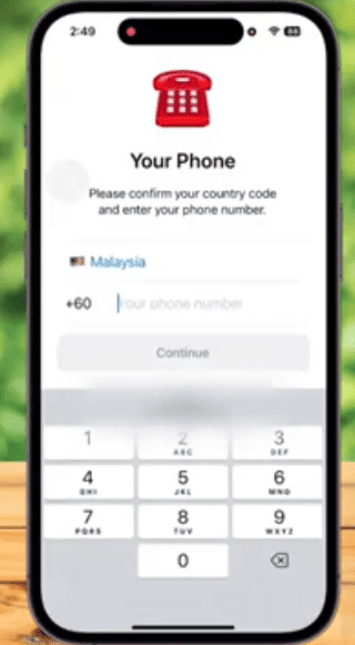 Telegram选择正确的国家和区号
